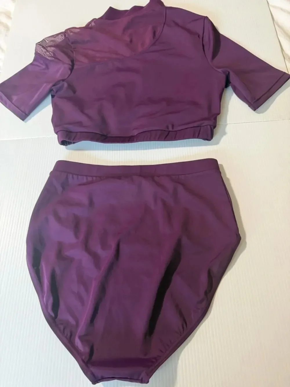 WEISSMAN contemporary Dance Costume purple 2 piece MT10998 mesh custom MA adult